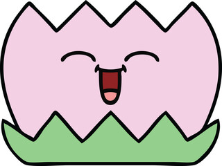cute cartoon of a water lilly
