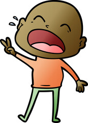 cartoon shouting bald man