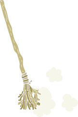 flat color illustration of witch's broom