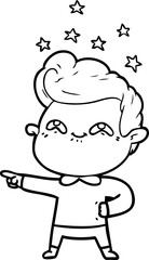 Fototapeta premium cartoon excited man