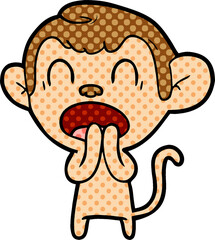 yawning cartoon monkey
