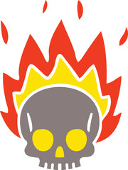 hand drawn quirky cartoon skull