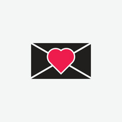 elegant letter heart logo icon.