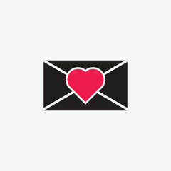 elegant letter heart logo icon.