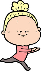 cartoon happy old woman