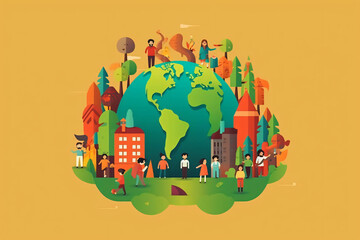 flat design world childrens day made with Generative AI