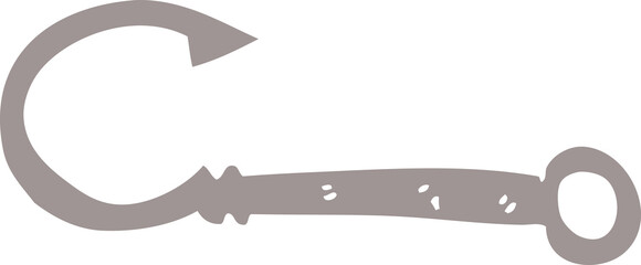 cartoon doodle fish hook
