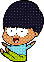 happy cartoon boy