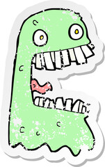 retro distressed sticker of a cartoon gross ghost