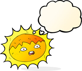 cartoon sun with thought bubble