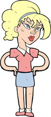 cartoon woman with hands on hips