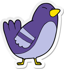 distressed sticker of a Cartoon Bird