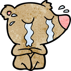 cartoon crying bear