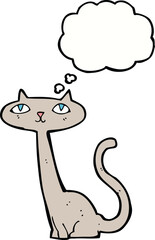 cartoon cat with thought bubble