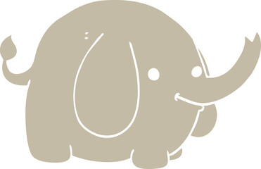 flat color style cartoon elephant