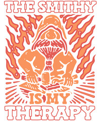 The Smithy Is My Therapy Blacksmith Hammer Construction