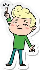 sticker of a happy cartoon man