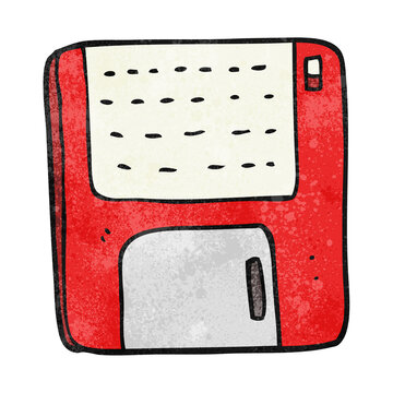 freehand textured cartoon old computer disk