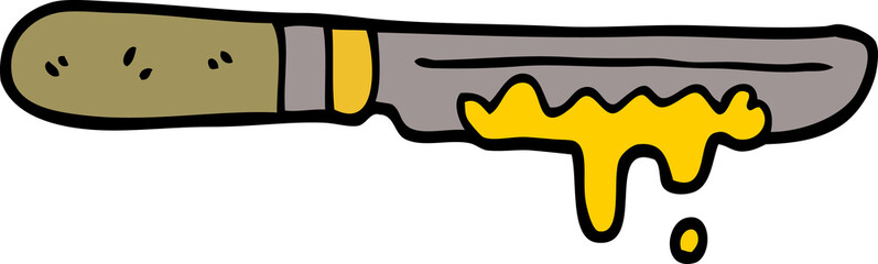 cartoon doodle butter knife