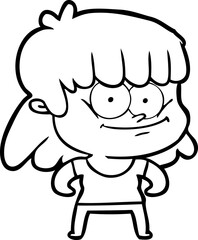 cartoon smiling woman