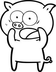 cartoon pig shouting
