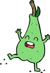cartoon happy dancing pear