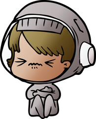 cartoon astronaut woman