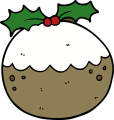cartoon christmas pudding