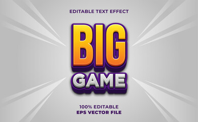 3d big game text effect
