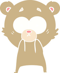 anxious bear flat color style cartoon
