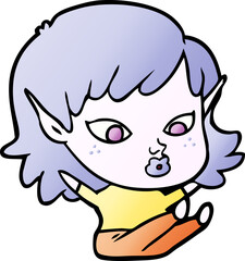 pretty cartoon elf girl