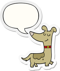 cartoon dog with speech bubble sticker