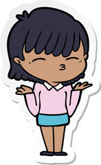 sticker of a cartoon woman