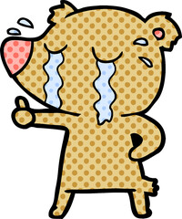 cartoon crying bear