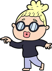 cartoon woman wearing spectacles