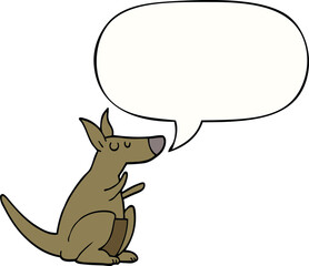 cartoon kangaroo with speech bubble