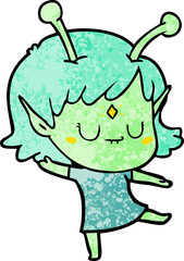 cartoon alien girl