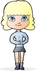 cartoon happy woman