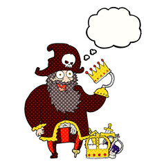 freehand drawn thought bubble cartoon pirate captain