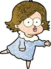 cartoon girl pouting