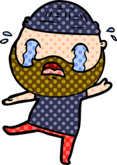 cartoon bearded man crying