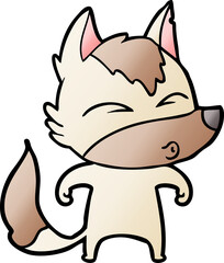 cartoon wolf whistling
