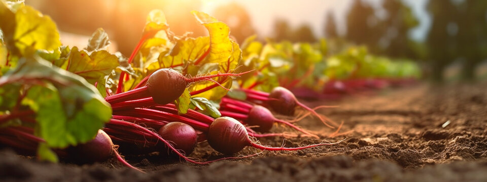 beets grow in the vegetable garden harvest. Generative Ai,