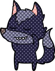 friendly cartoon wolf
