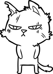 Naklejka premium tough cartoon cat