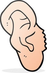 freehand drawn cartoon ear