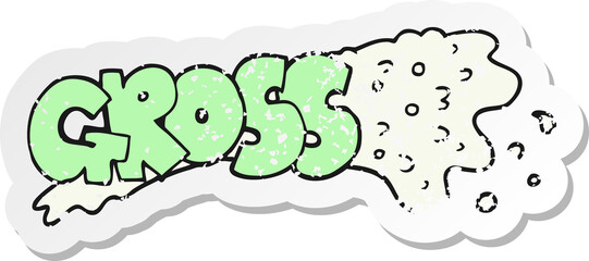 retro distressed sticker of a gross cartoon