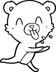 rude cartoon polar bear sticking out tongue