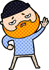 cartoon worried man with beard