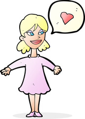 cartoon woman in love
